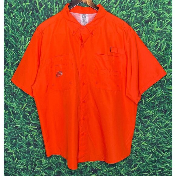 Florida A&M FAMU Rattlers HBCU Men’s XL Orange Button Front Short Sleeve Shirt - Picture 1 of 6